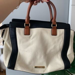 Vince Camuto white & Brown bag